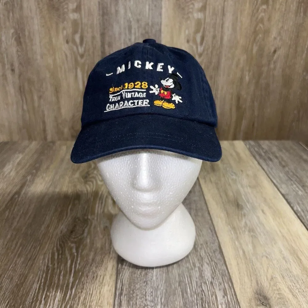Walt Disney World Youth Vintage Character Mickey Mouse Strapback Blue Adjustable